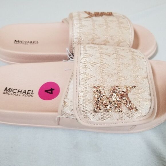 MICHAEL KORS Logo Faux Fur Flip Flop Sandals 2834 - Picture 2 of 5